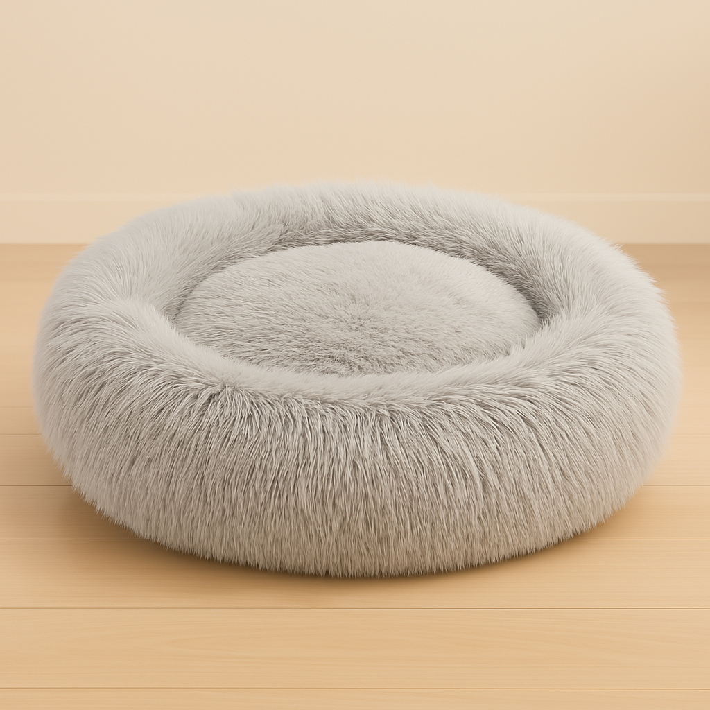 Cama Relax Antiestrés para Perros y Gatos 45 cms – Gris Claro | Extra Mullida y Suave