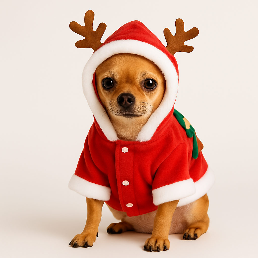 Abrigo Navideño para Perros Estilo Reno | Ropa de Invierno para Mascotas
