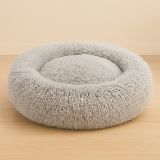 Cama Relax Antiestrés para Perros y Gatos 45 cms – Gris Claro | Extra Mullida y Suave