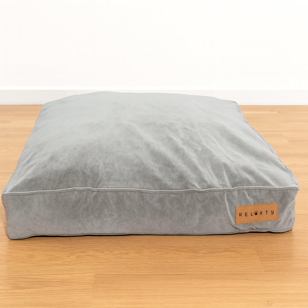 Cama para Perros RELAXTY 100×75 cm – Desenfundable y con Relleno de Fibra de Memoria