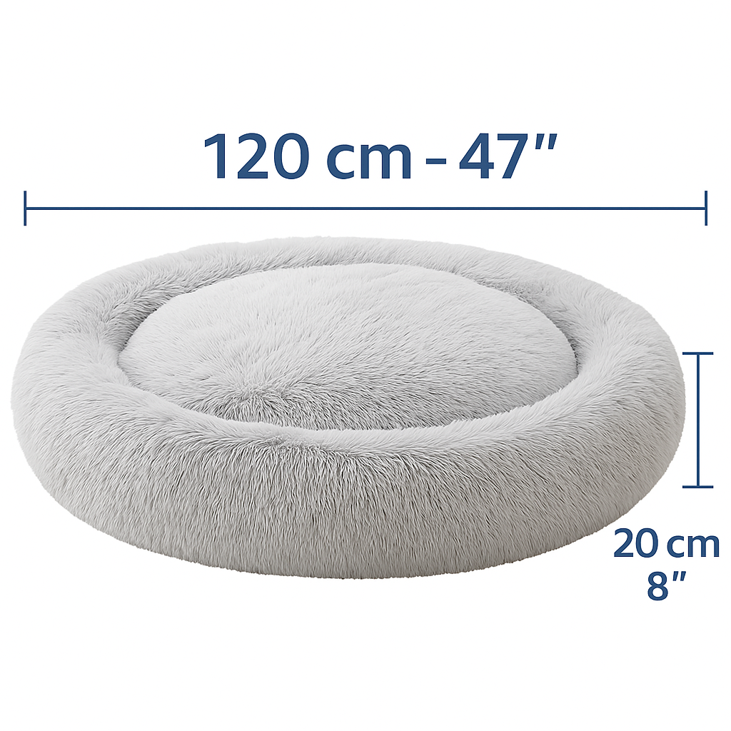 Cama Relax Donut XXL 120 cm – Súper Suave, Antiestrés y Ultraplush para Perros Grande