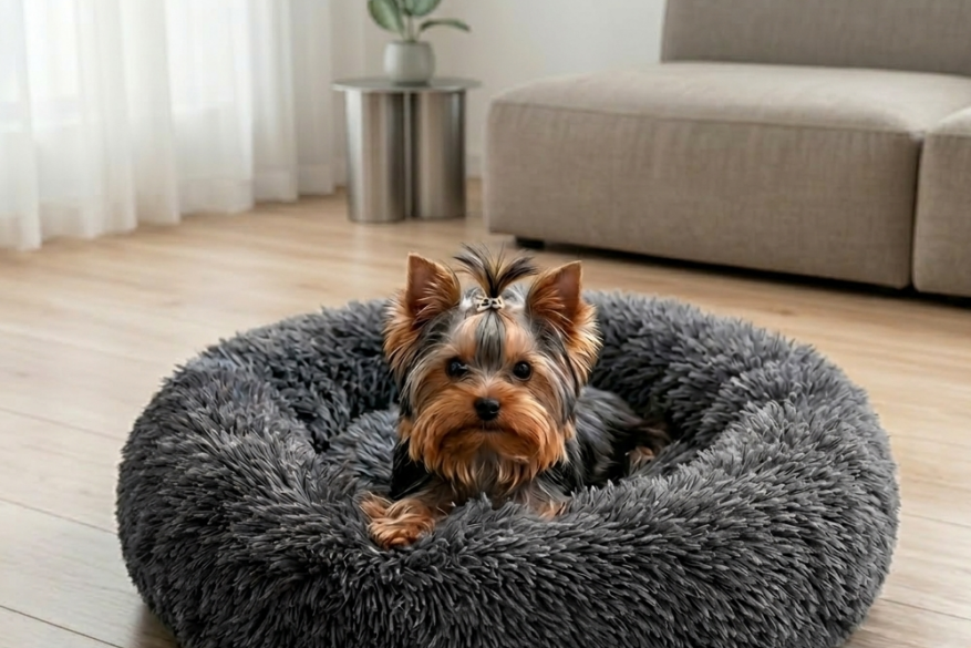 Cama Redonda 45 cm – Fibra Hueca Efecto Memoria