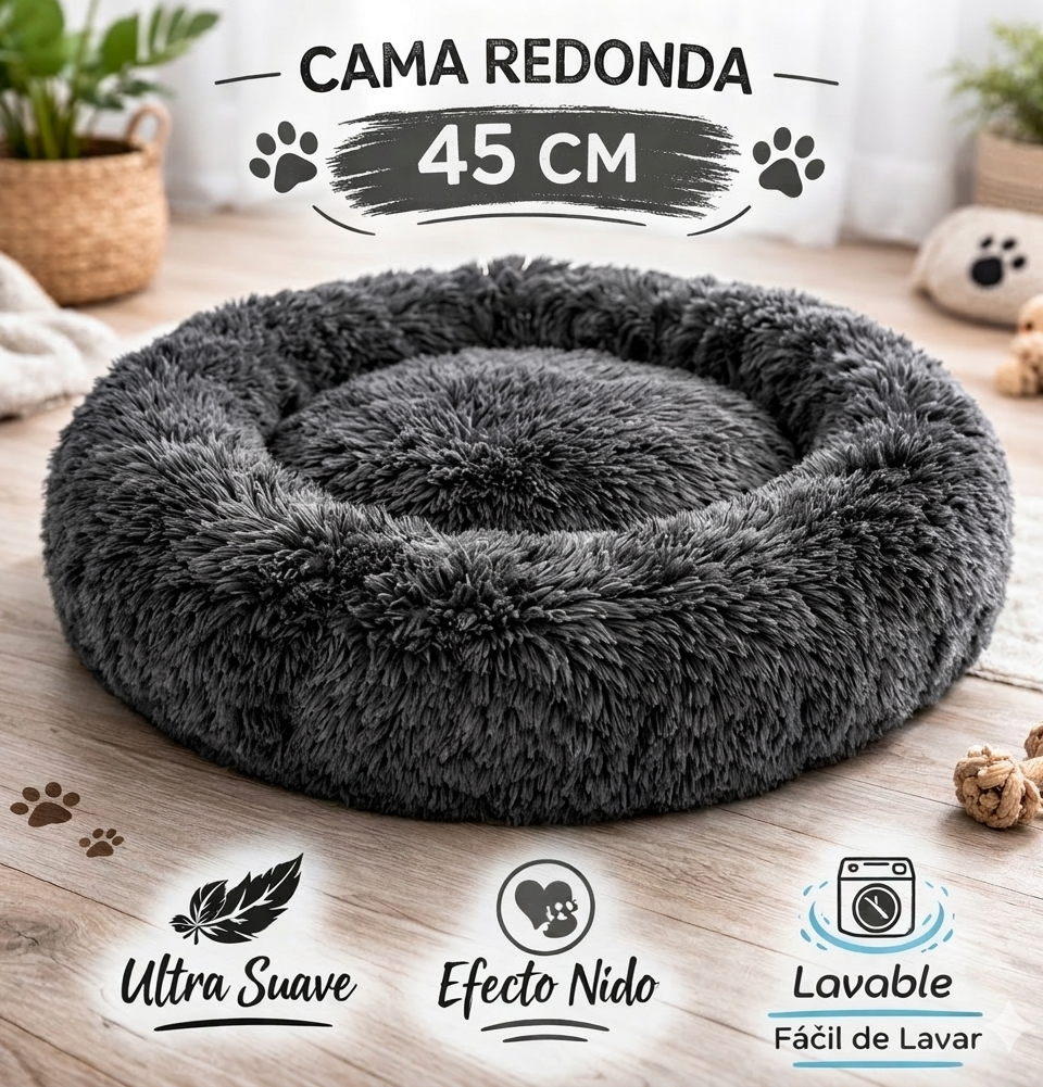 Cama Redonda 45 cm – Fibra Hueca Efecto Memoria - Imagen 3