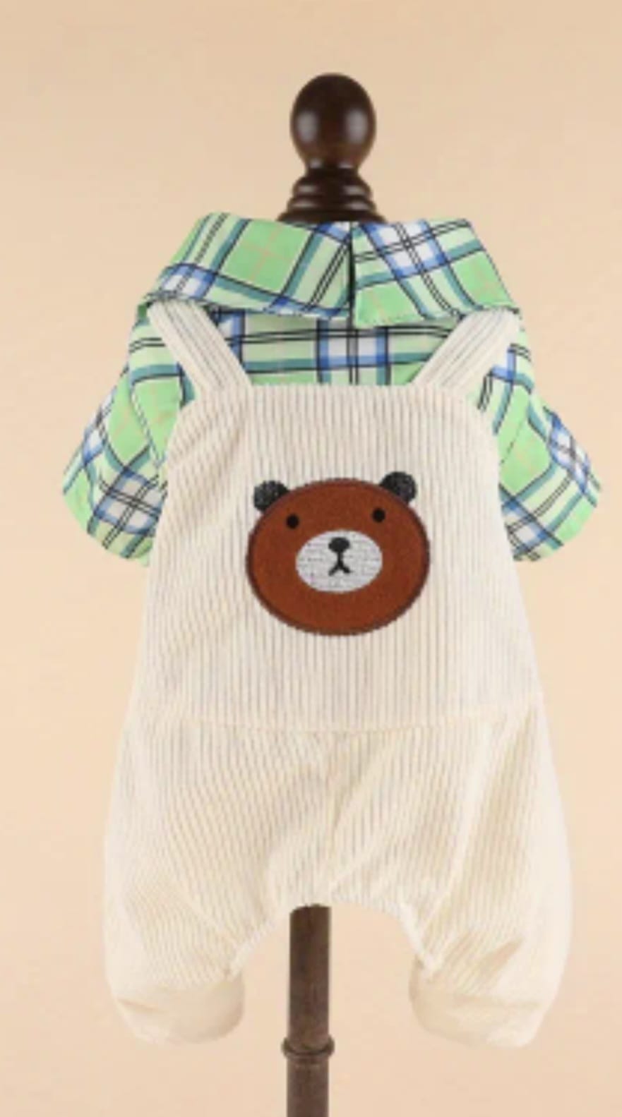 Traje perro con peto y camisa – Ropa para perro pequeño suave y cómoda - Imagen 2